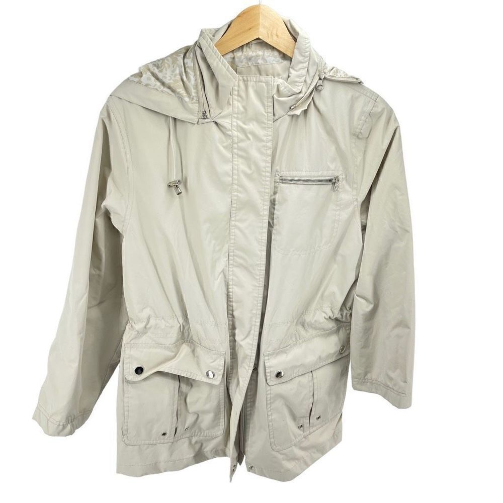 White Stag Womens Anorak Jacket Full Zip Hooded Pocket Beige Medium 8/10